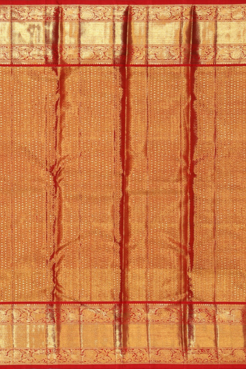 Image of Kanchipuram Silk Brocade Gold Saree